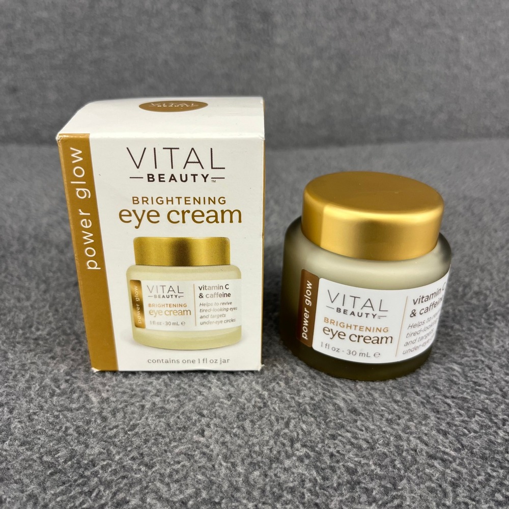 Vital Beauty Brightening Eye Cream Vitamin C Caffeine Power Glow Skincare 1 oz